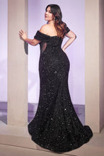 Load image into Gallery viewer, Off the shoulder sequin decadent gown. - Ladivine CD975C