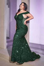 Load image into Gallery viewer, Off the shoulder sequin decadent gown. - Ladivine CD975C