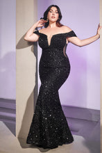 Load image into Gallery viewer, Off the shoulder sequin decadent gown. - Ladivine CD975C