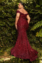 Load image into Gallery viewer, Off the shoulder sequin decadent gown. - Ladivine CD975C