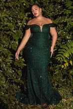 Load image into Gallery viewer, Off the shoulder sequin decadent gown. - Ladivine CD975C