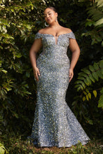 Load image into Gallery viewer, Off the shoulder sequin decadent gown. - Ladivine CD975C