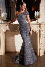 Load image into Gallery viewer, Mermaid sequined 1 shoulder gown - Ladivine CD980