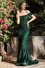 Load image into Gallery viewer, Mermaid sequined 1 shoulder gown - Ladivine CD980