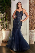 Load image into Gallery viewer, Ladivine CDS488 - SEQUIN FLORAL APPLIQUE MERMAID GOWN