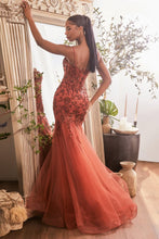 Load image into Gallery viewer, Ladivine CDS488 - SEQUIN FLORAL APPLIQUE MERMAID GOWN