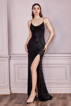 Load image into Gallery viewer, CF199 Ladivine SEQUIN COWL FITTED GOWN