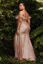 Load image into Gallery viewer, CH167 Ladivine Off the shoulder sequined gown