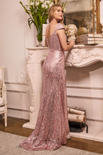 Load image into Gallery viewer, CH171 Ladivine Sequin Cap Sleeve Gown