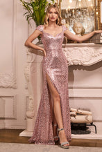 Load image into Gallery viewer, CH171 Ladivine Sequin Cap Sleeve Gown