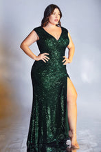 Load image into Gallery viewer, CH198 Ladivine Fitted sequin evening gown