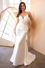 Load image into Gallery viewer, ALLURING OPEN BACK STRETCH SATIN MERMAID WEDDING GOWN