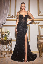Load image into Gallery viewer, Ladivine CM334C - Sequin Sleeveless Corset Prom Gown