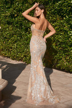 Load image into Gallery viewer, CZ0025 Ladivine FULLY EMBELLISHED CRYSTAL NUDE GOWN