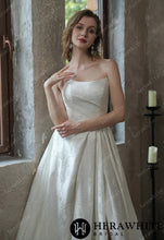 Load image into Gallery viewer, HW3043 HERAWHITE Scoop Neckline Brocade Satin Ballgown With Pockets