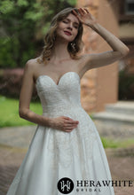 Load image into Gallery viewer, HW3056 HERAWHITE Classic Sweetheart Satin Wedding Dress With Detachable Pouf Sleeves