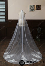 Load image into Gallery viewer, Hera White Bridal HWV3038 - Cathedral-Length Whimsical Lace Bridal Veil With Vintage-Vibes