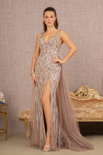 Load image into Gallery viewer, GL3115 GLS Collective Embroidered Sheer Side Mermaid Dress with Detachable Waist Mesh Layer