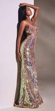 Load image into Gallery viewer, FITTED IRRIDESCENT SEQUIN GOWN - Ladivine CD880