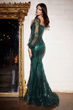 Load image into Gallery viewer, LONG SLEEVE OFF THE SHOULDER GOWN