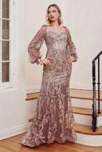 Load image into Gallery viewer, LONG SLEEVE OFF THE SHOULDER GOWN