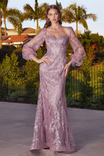 Load image into Gallery viewer, LONG SLEEVE OFF THE SHOULDER GOWN