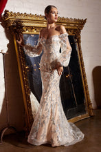 Load image into Gallery viewer, LONG SLEEVE OFF THE SHOULDER GOWN