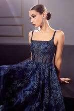 Load image into Gallery viewer, J840 LA DIVINE GLITTER PRINT A-LINE GOWN