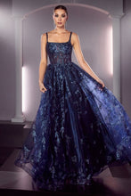 Load image into Gallery viewer, J840 LA DIVINE GLITTER PRINT A-LINE GOWN