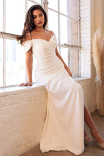 Load image into Gallery viewer, STYLISH OFF THE SHOULDER CREPE GOWN