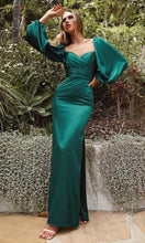 Load image into Gallery viewer, Ladivine 7482 - Soft Satin Billowy Sleeve Gown