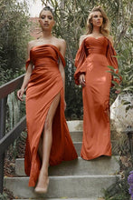 Load image into Gallery viewer, Ladivine 7482 - Soft Satin Billowy Sleeve Gown