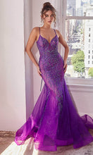 Load image into Gallery viewer, Ladivine CC2253 - Plunging Godets Mermaid Evening Gown