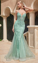 Load image into Gallery viewer, Ladivine CC2253 - Plunging Godets Mermaid Evening Gown