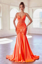 Load image into Gallery viewer, Ladivine CDS470 - Beaded Appliqued Illusion Evening Gown