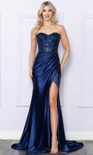 Load image into Gallery viewer, Nox Anabel E1284 - Beaded Embroidered Strapless Prom Dress
