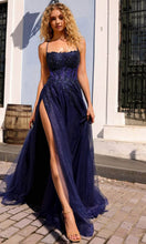Load image into Gallery viewer, Nox Anabel G1405 - Scoop Lace Appliqued Prom Dress with Slit