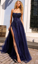 Load image into Gallery viewer, Nox Anabel G1405 - Scoop Lace Appliqued Prom Dress with Slit