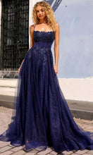 Load image into Gallery viewer, Nox Anabel G1405 - Scoop Lace Appliqued Prom Dress with Slit