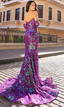 Load image into Gallery viewer, Nox Anabel R1268 - Floral Sequin Mermaid Evening Dress