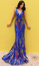 Load image into Gallery viewer, Nox Anabel R1402 - Sequin Embellished Plunging V-Neck Prom Gown