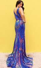 Load image into Gallery viewer, Nox Anabel R1402 - Sequin Embellished Plunging V-Neck Prom Gown