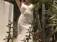 Load and play video in Gallery viewer, EMBELLISHED MERMIAD FEATHER ADORNED BRIDAL GOWN