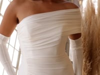 Load and play video in Gallery viewer, LUXE JERSEY GLAMOUR GLOVE GOWN WITH LEG SLIT
