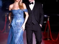 Load and play video in Gallery viewer, J849 Ladivine OFF THE SHOULDER GLITTERY PRINTED GOWN