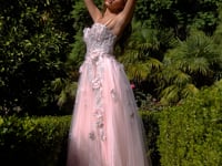 Load and play video in Gallery viewer, Ladivine A1330 - A-LINE OFF THE SHOULDER PINK DRESS