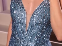 Load and play video in Gallery viewer, Couture beaded Fit & Flare Gown -  Ladivine CD935