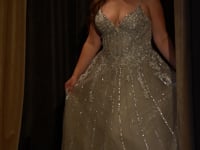 Load and play video in Gallery viewer, Ladivine CD786C - A-LINE LAYERED TULLE PLUS SIZE DRESS