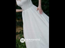 Load and play video in Gallery viewer, HW3046 HERAWHITE Minimalist Chic Modern Ballgown Wedding Dress With Shoulder Straps