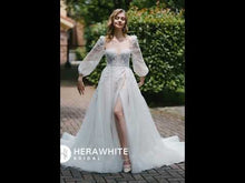 Load and play video in Gallery viewer, HW3053 HERAWHITE Tulle Off-The-Shoulder Sweetheart Lace Ballgown With Slit